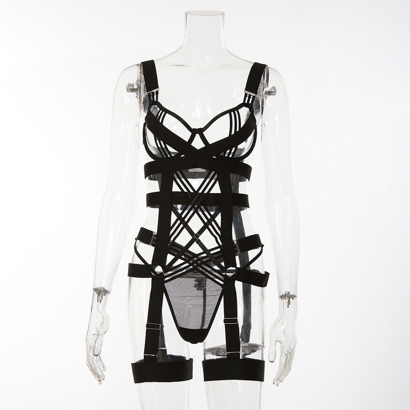 Black Bundled Erotic Lingerie Set-Front View-3