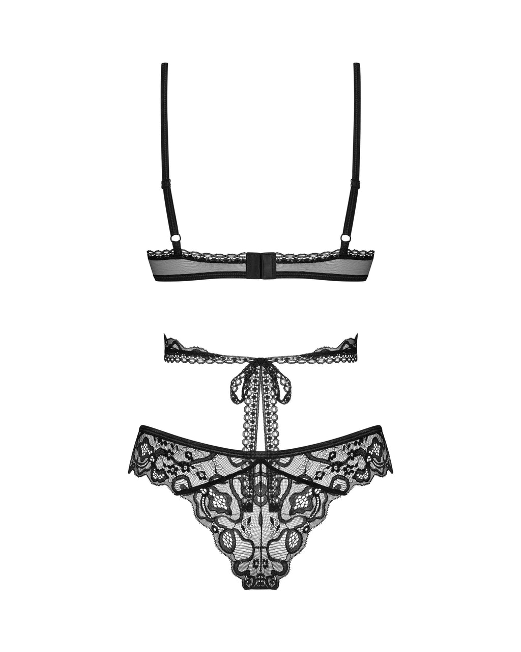 Soft Lace Bra & Sheer Thong Set Obsessive Blomentis-4